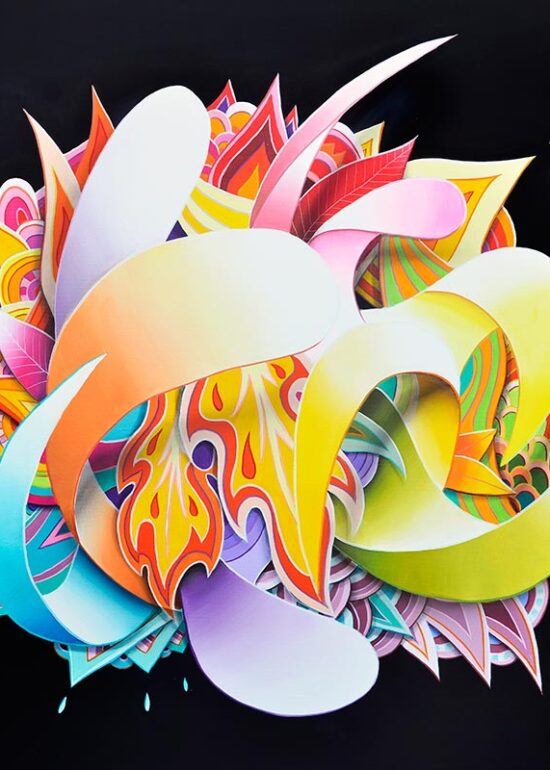 black contemporary abstract painting