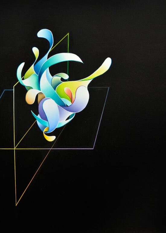 abstract painting with black background