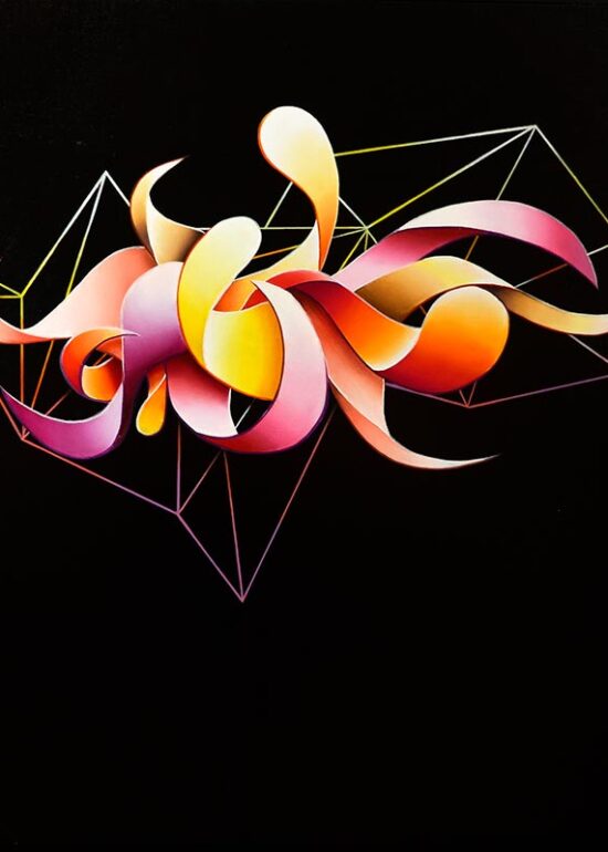 black modern abstract painting