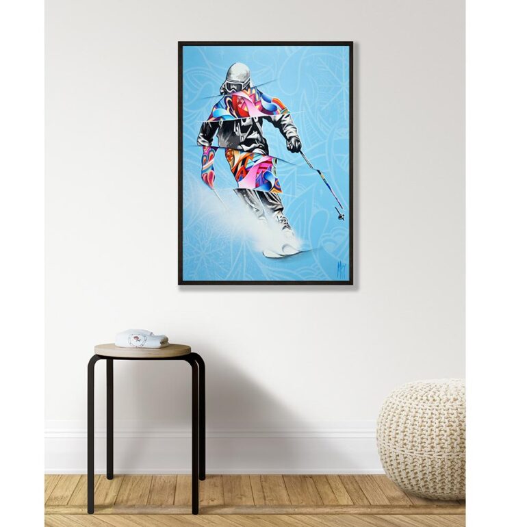 pop art skier painting
