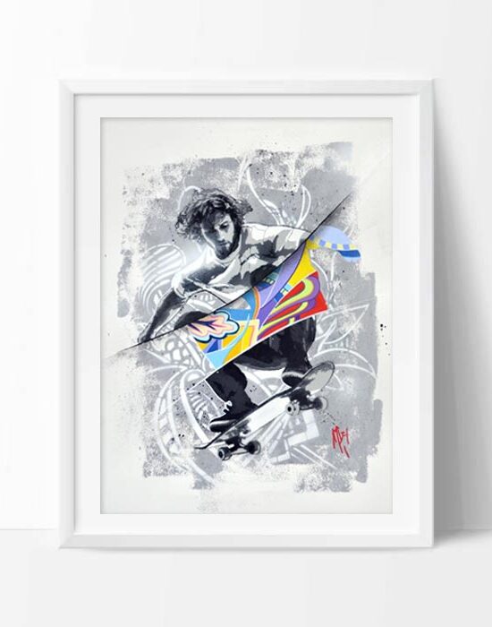 contemporary skater stencil on paper