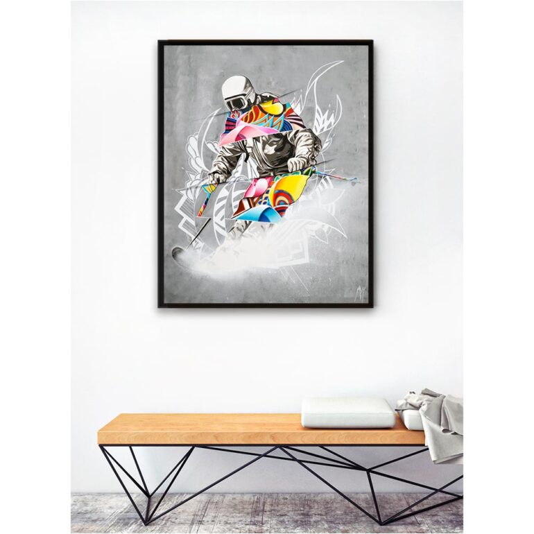 pop art skier painting