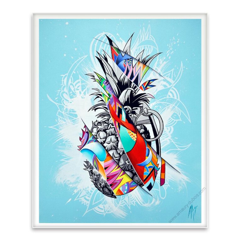 Tableau contemporain au pochoir