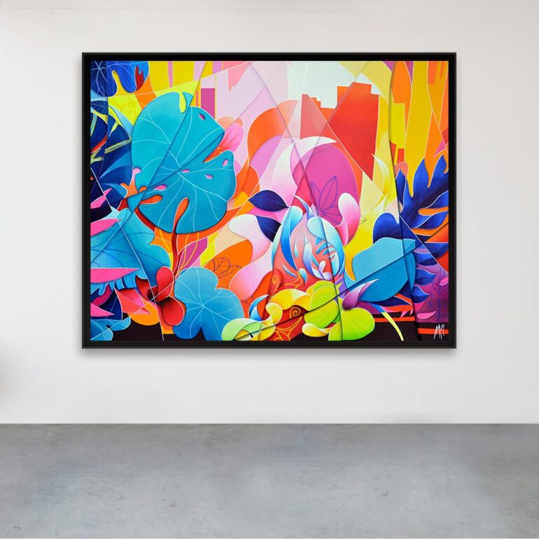 peintures abstraites végétales colorées