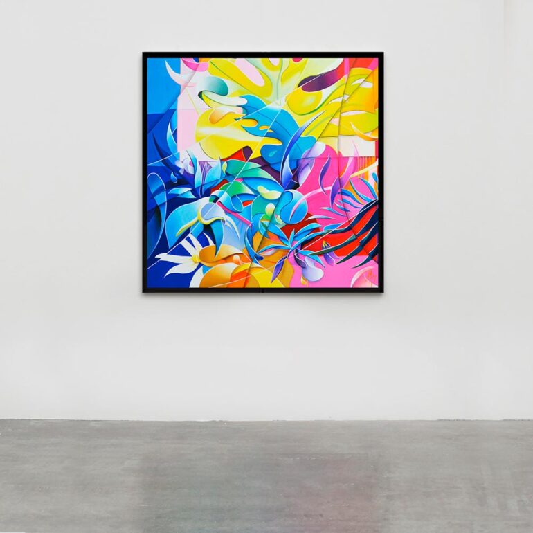 peintures abstraites végétales colorées