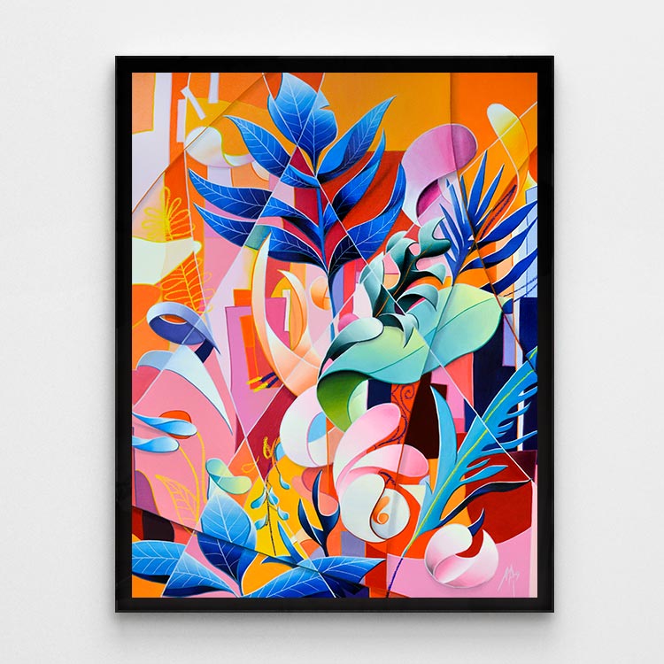 Peinture abstraite végétale
