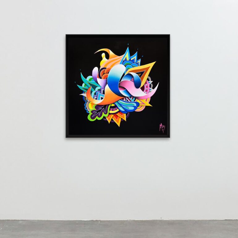 Black abstract painting